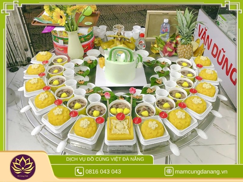 Mâm cúng đầy tháng bé trai cho chị Lan – Thanh Khê, Đà Nẵng