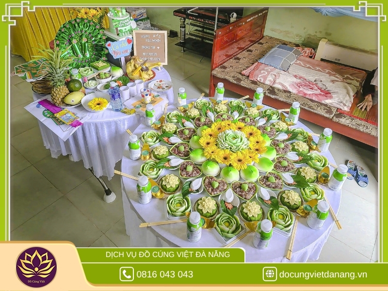 Mâm cúng đầy tháng bé trai miền Trung cho chị Hương – Huế