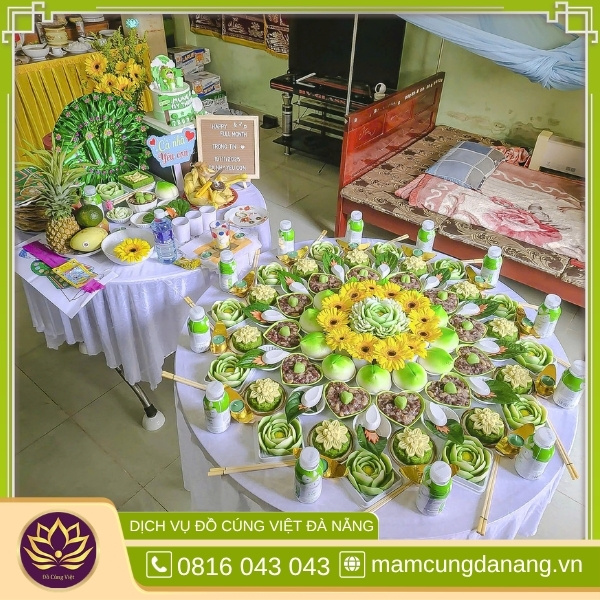 Mâm cúng đầy tháng bé trai phù hợp phong tục miền trung