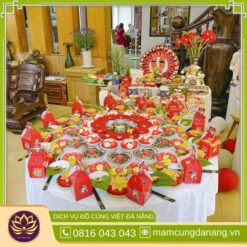 Mâm cúng thôi nôi bé trai theo phong tục miền trung