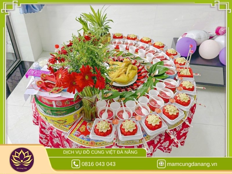 Mâm đầy tháng bé gái đơn giản cho chị Thảo – Hội An